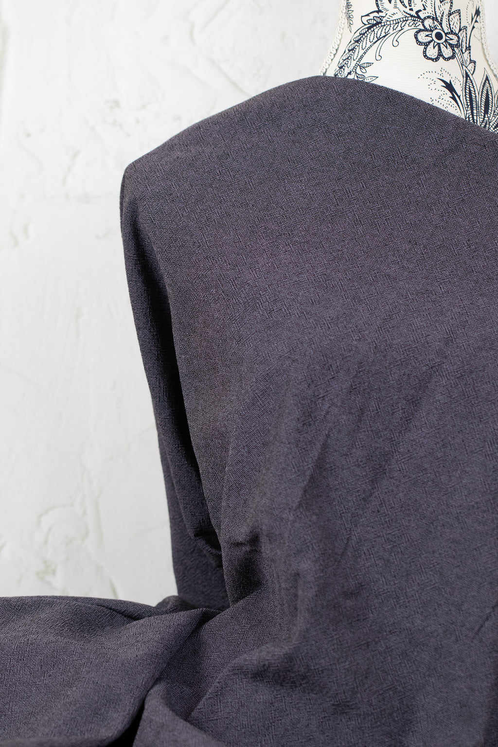 Textured Yarn-Dyed Cotton Twill Purple