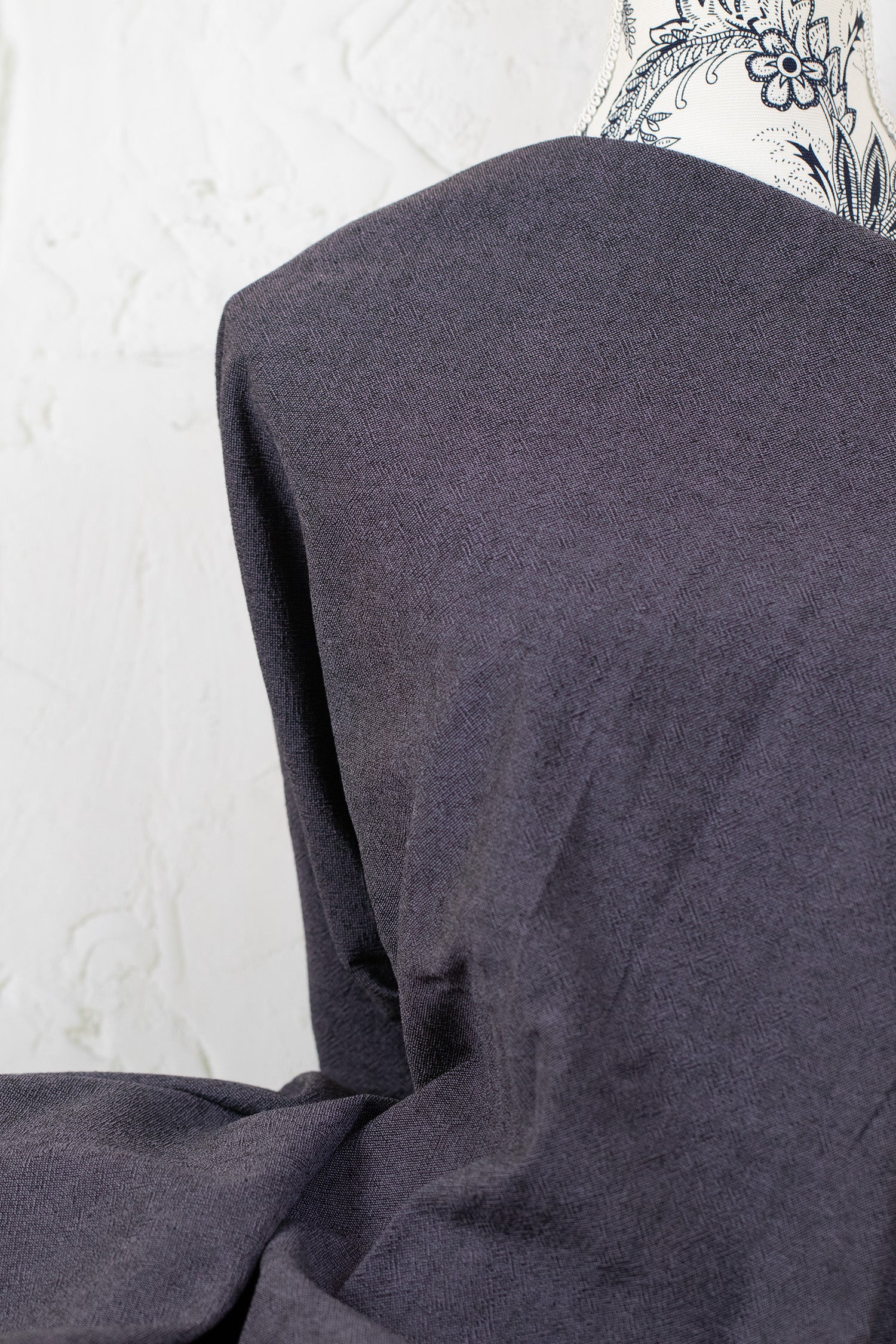 Textured Yarn-Dyed Cotton Twill Purple