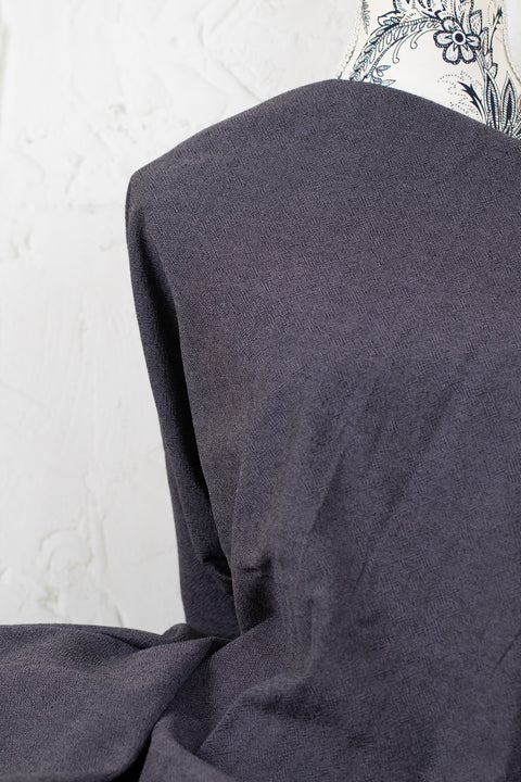 Textured Yarn-Dyed Cotton Twill Purple