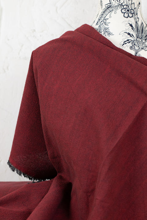 Textured Yarn-Dyed Cotton Twill Red