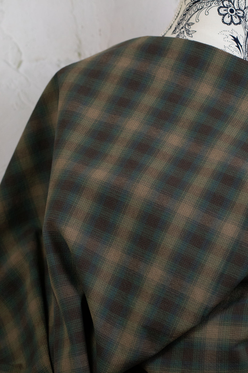 Yarn Dyed Check Cotton Green/Taupe