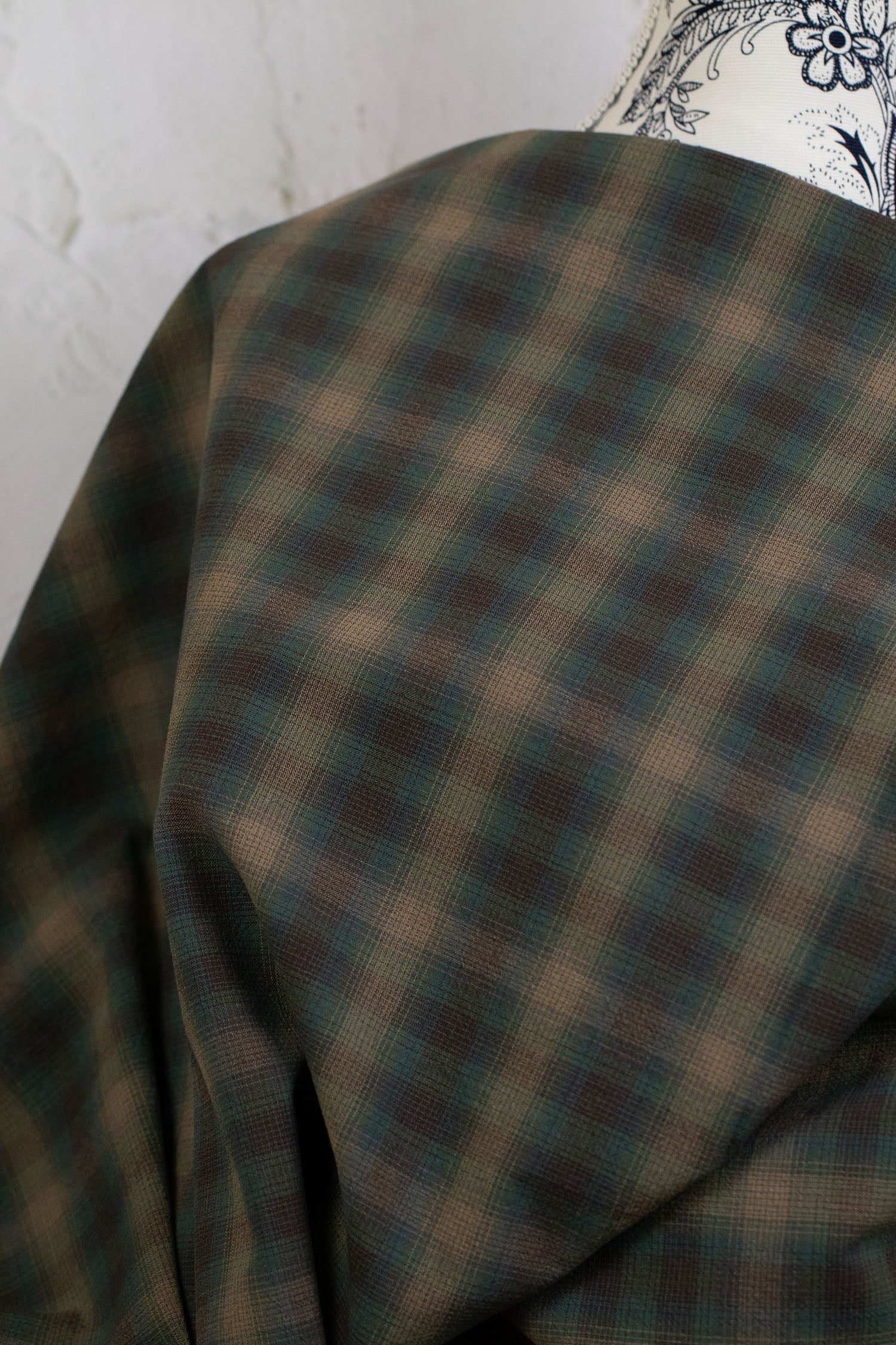 Yarn Dyed Check Cotton Green/Taupe