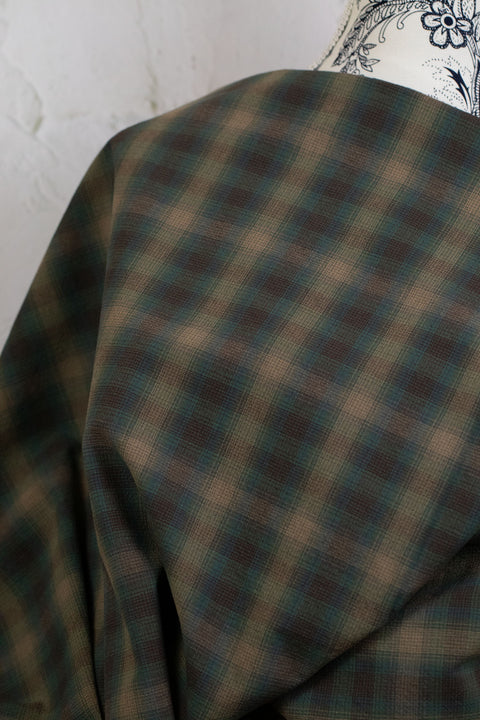 Yarn Dyed Check Cotton Green/Taupe