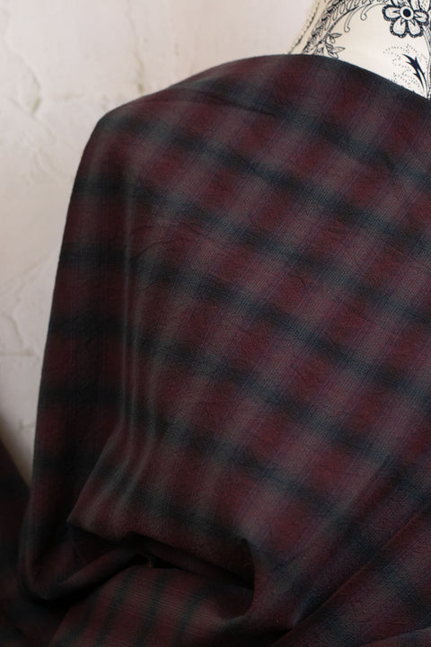 Yarn Dyed Check Cotton Plum/Blue