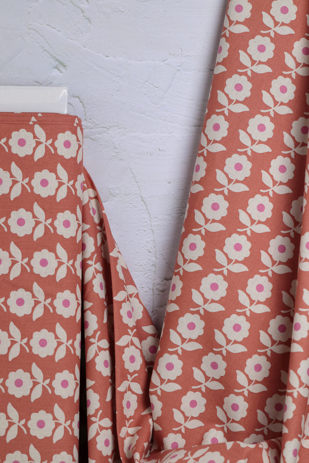 Cotton/Linen Canvas Printed Floral Pink