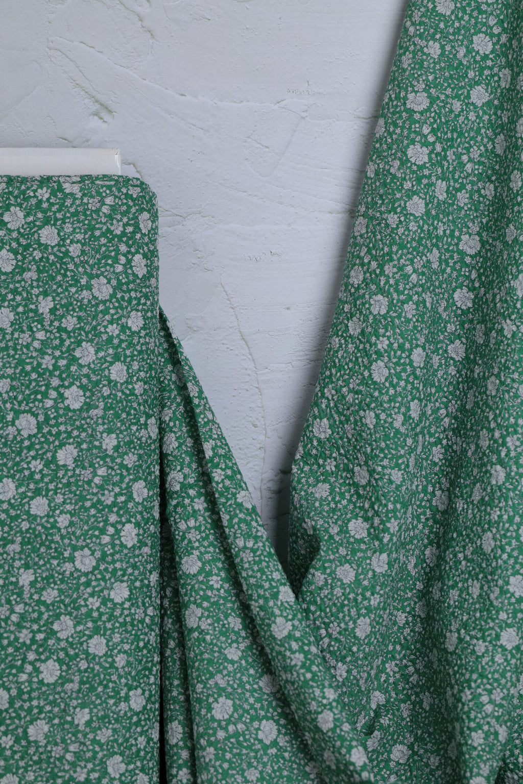 Cotton Printed Seersucker Floral Emerald