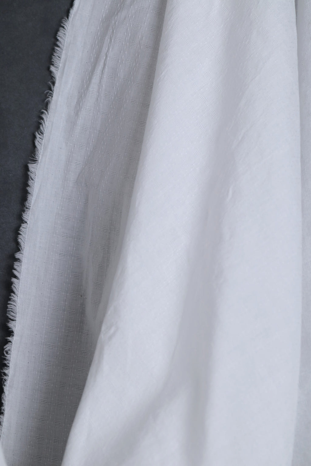 Cotton Dobby Feint Check White