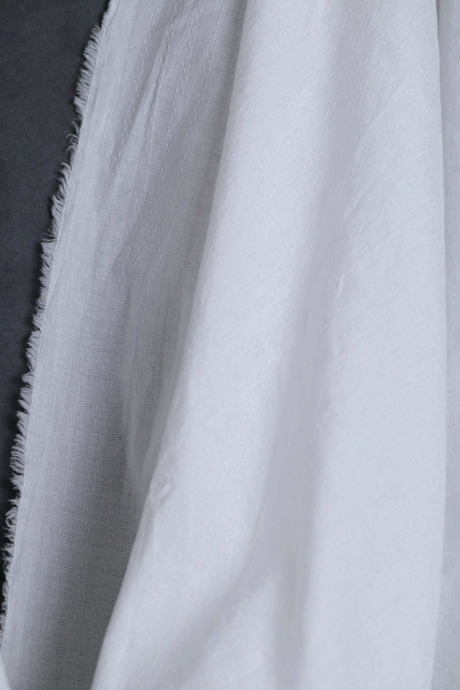 Cotton Dobby Feint Check White