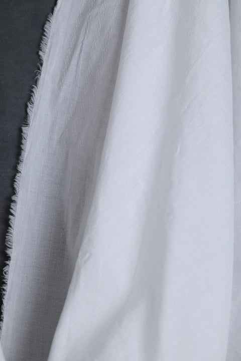 Cotton Dobby Feint Check White