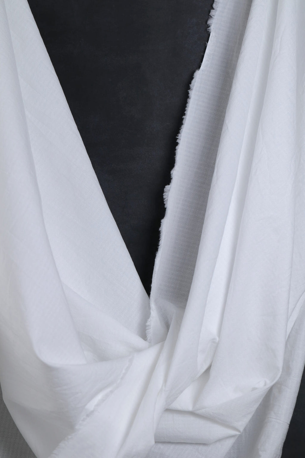 Cotton Dobby Feint Stripe White