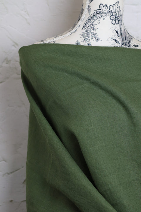 European Plain Dyed Linen Forest Green