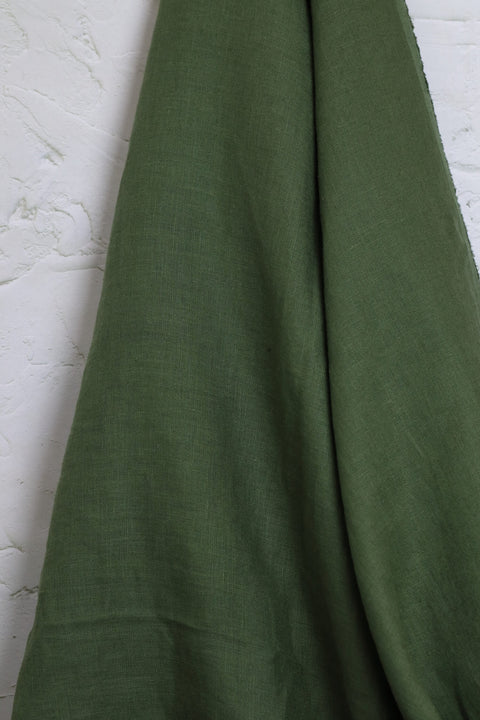 European Plain Dyed Linen Forest Green