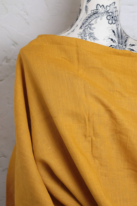 European Plain Dyed Linen Mustard