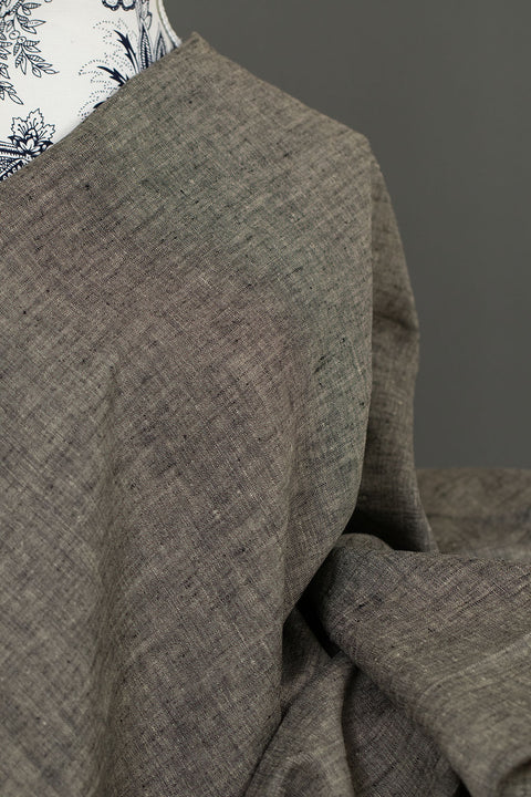European Yarn Dyed Linen Grey Melange