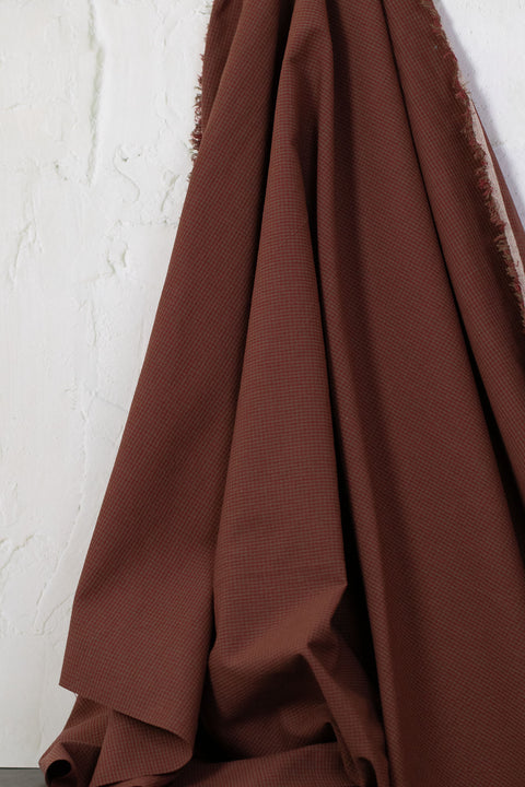 Yarn Dyed Cotton Poplin Red/Grey