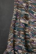 Abstract Floral Cotton Printed Corduroy Blue