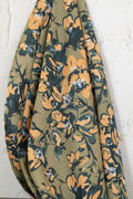 Floral Printed Cotton/Linen Green