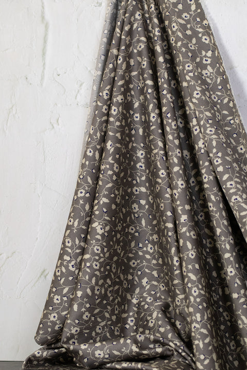 Floral Printed Rayon/Cotton Grey