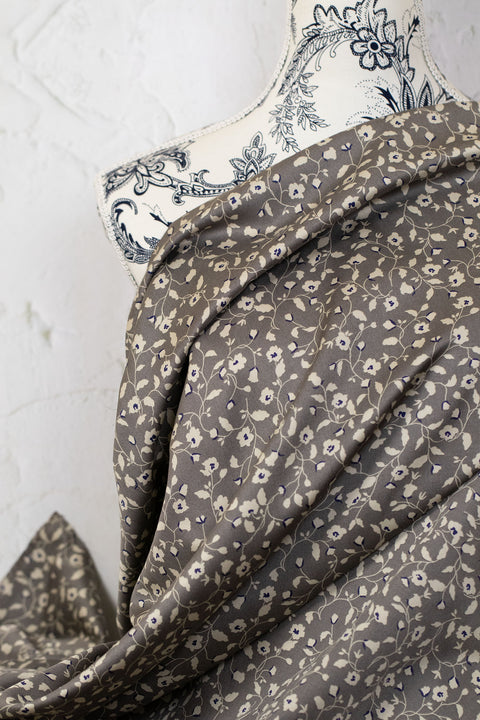 Floral Printed Rayon/Cotton Grey