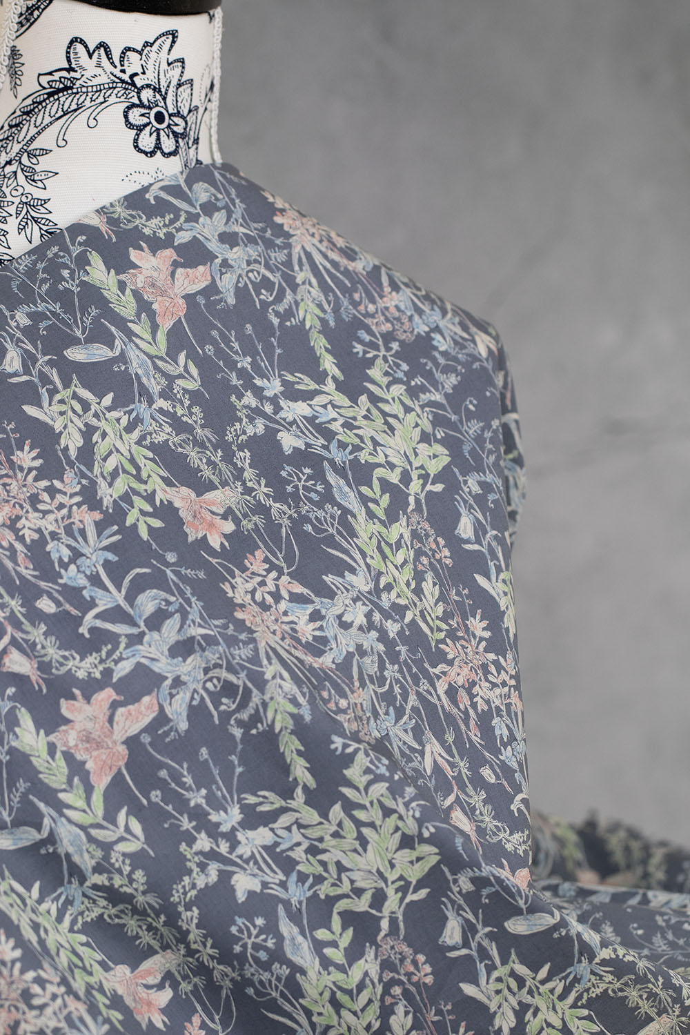 OSKikkä Printed Cotton Lawn Blue-grey