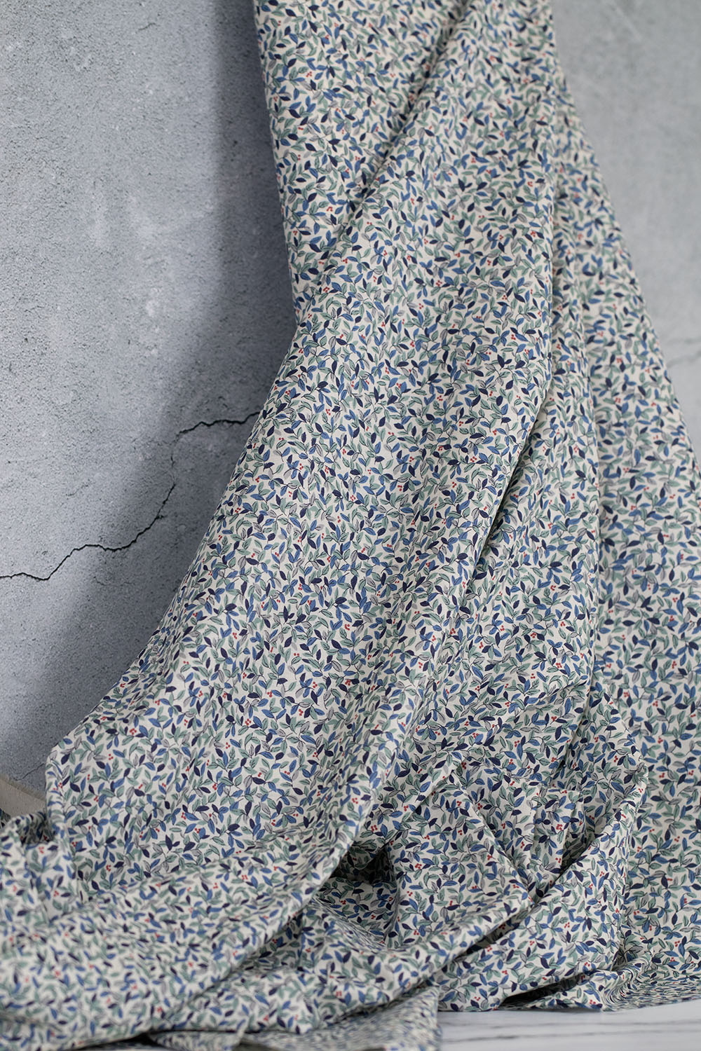 OSKikkä Printed Cotton Lawn Blue REMNANT