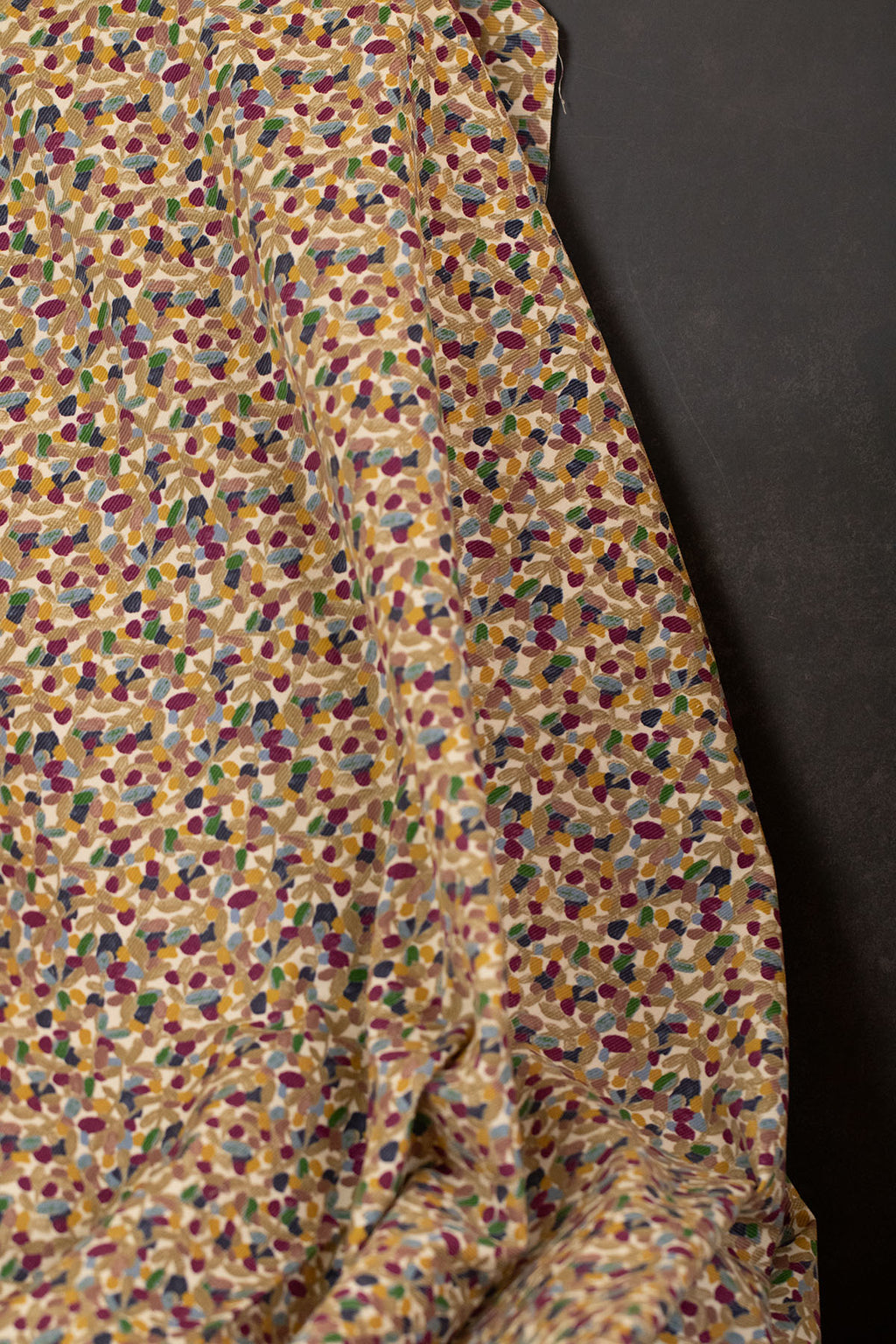 Floral Cotton Printed Corduroy Natural
