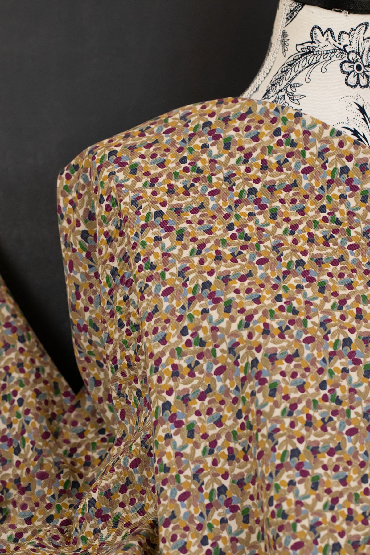 Floral Cotton Printed Corduroy Natural