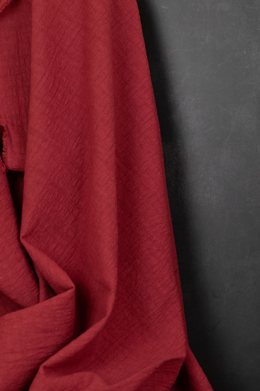 Japanese Maple Crinkled Dobby Cotton Red
