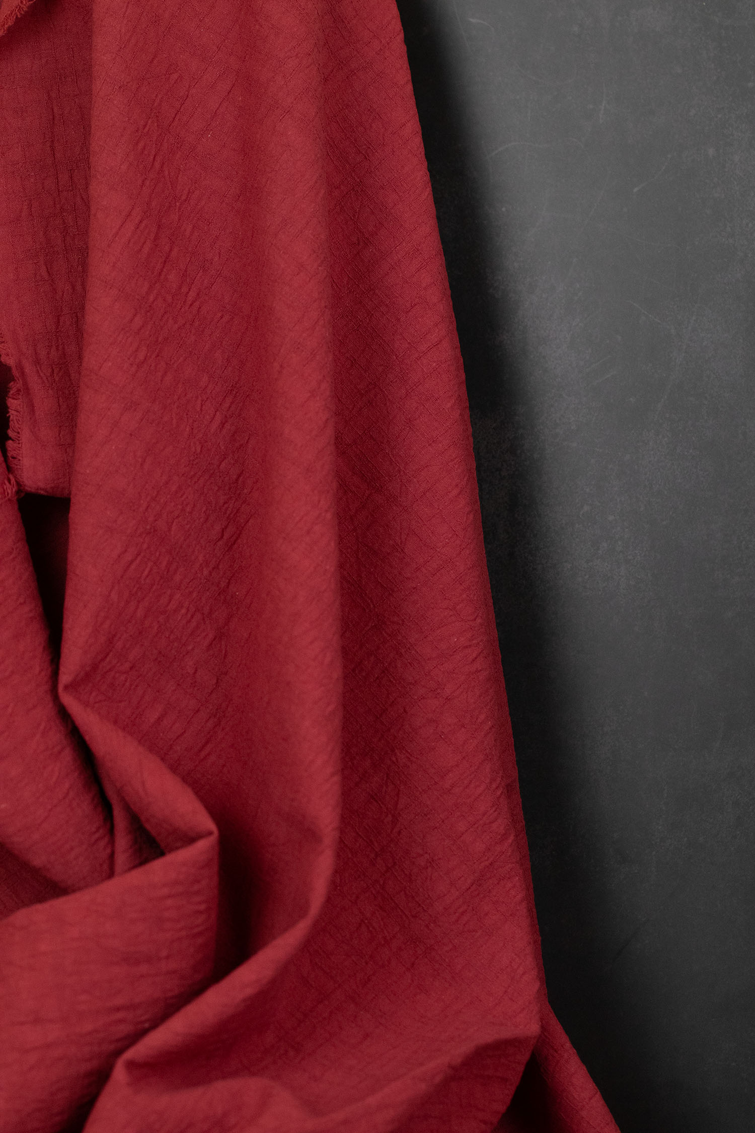 Japanese Maple Crinkled Dobby Cotton Red