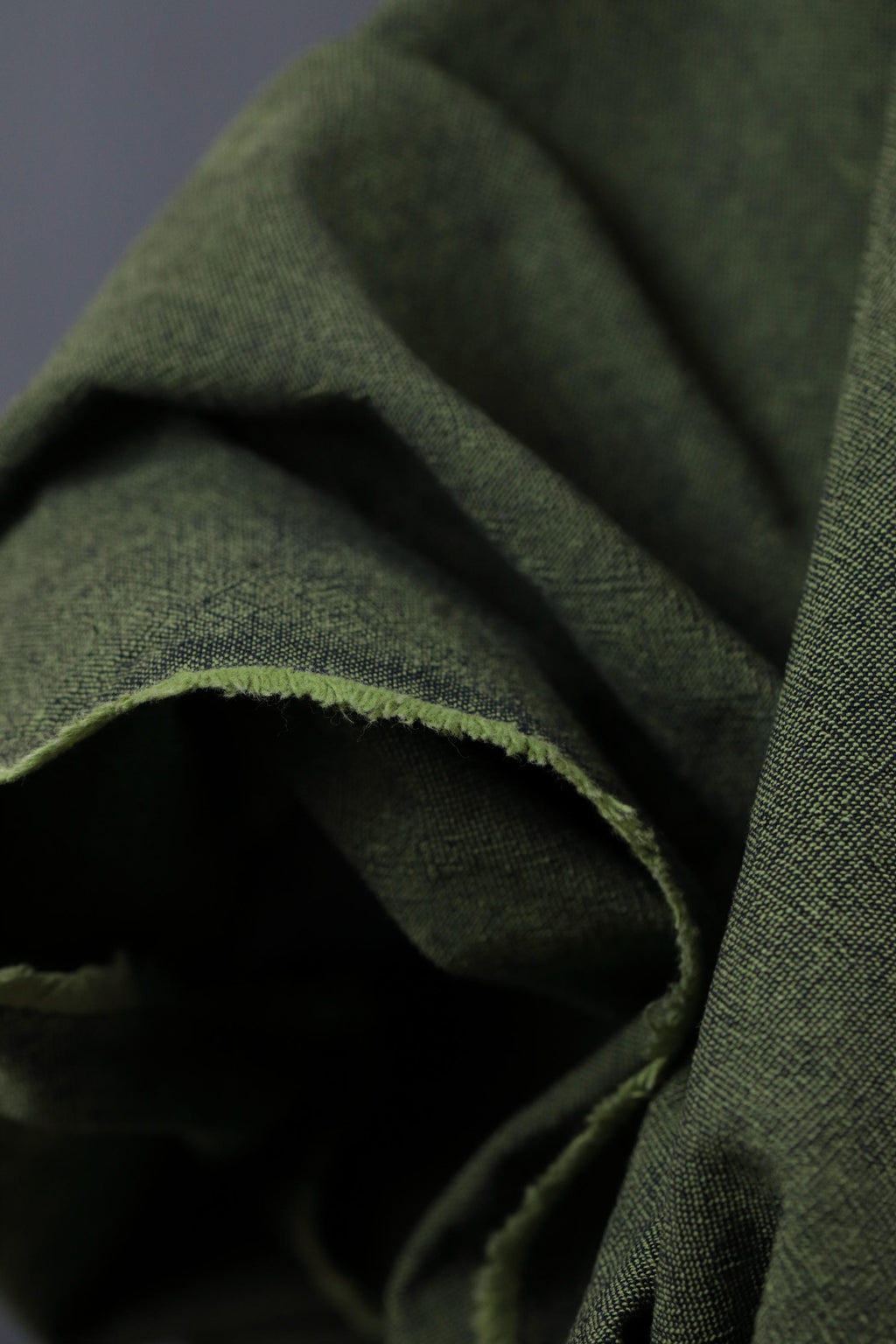 Textured Yarn-Dyed Cotton Twill Dark Lime