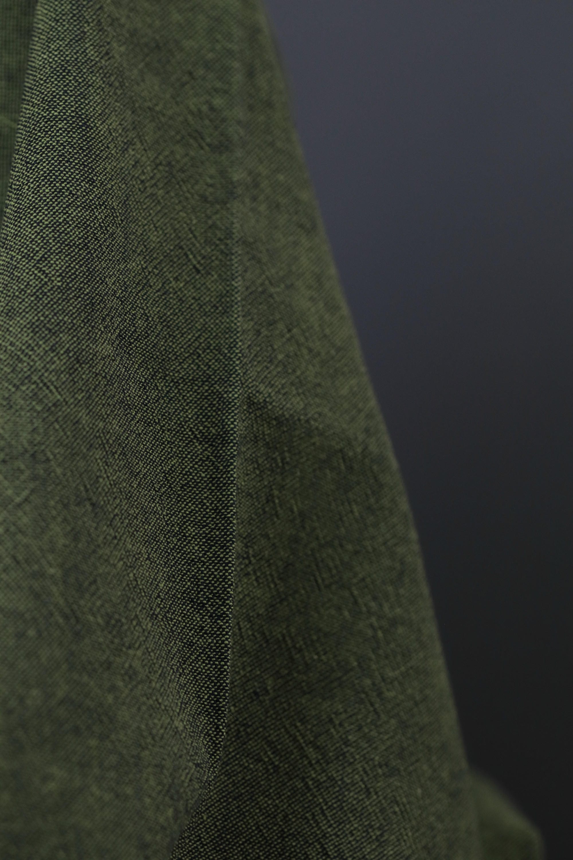 Textured Yarn-Dyed Cotton Twill Dark Lime