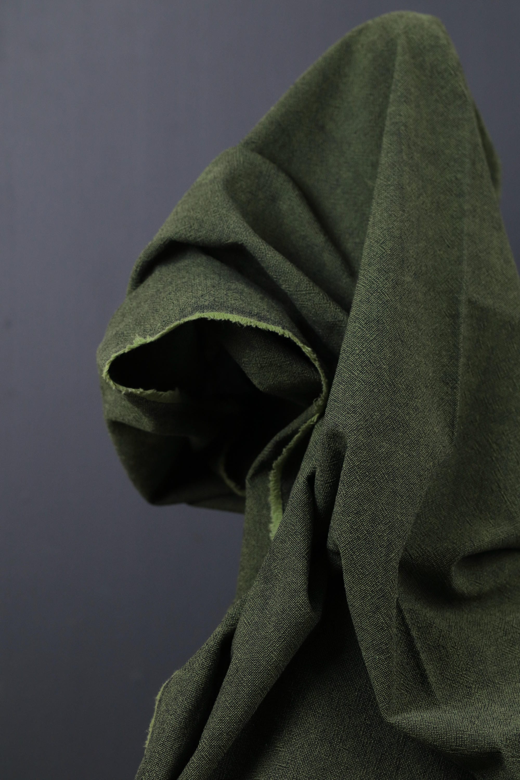 Textured Yarn-Dyed Cotton Twill Dark Lime