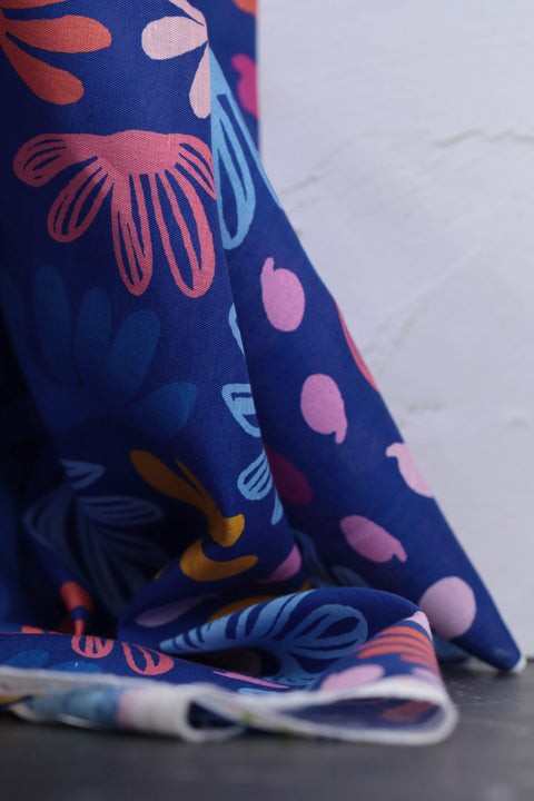 Gathering Printed Linen/Cotton