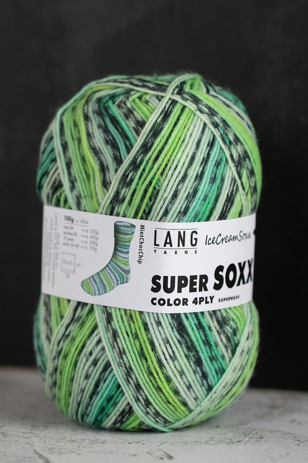 Super Soxx Color 4ply Superwash MintChocChip