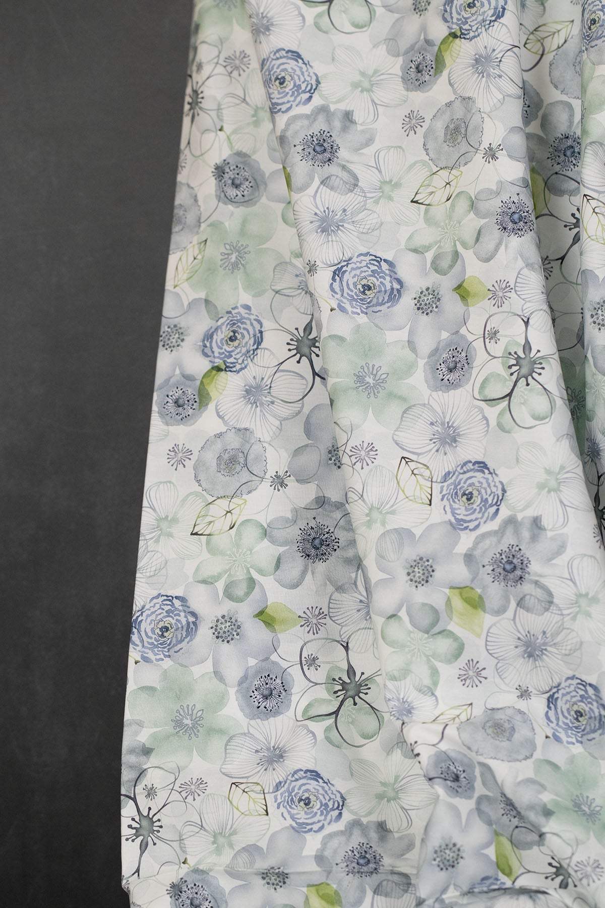 Floral Organic Poplin Blue