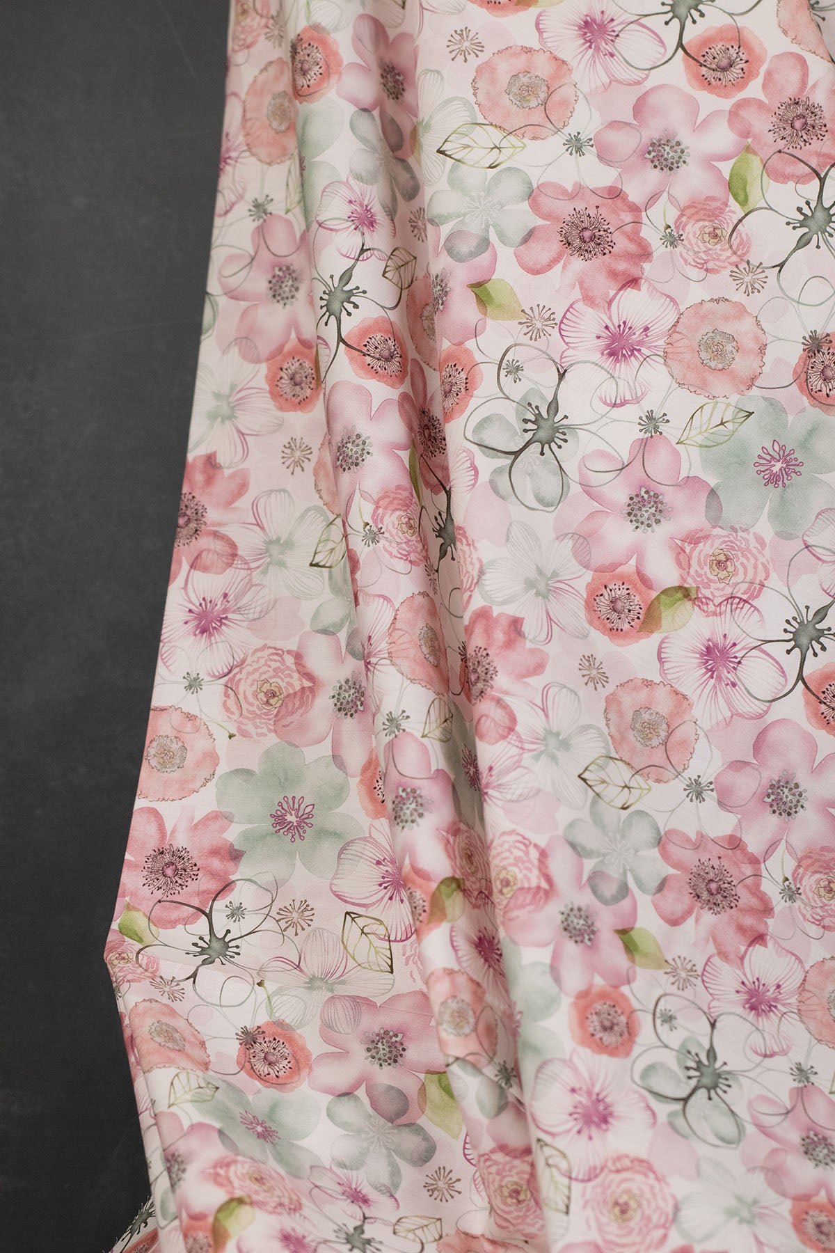 Floral Organic Poplin Pink