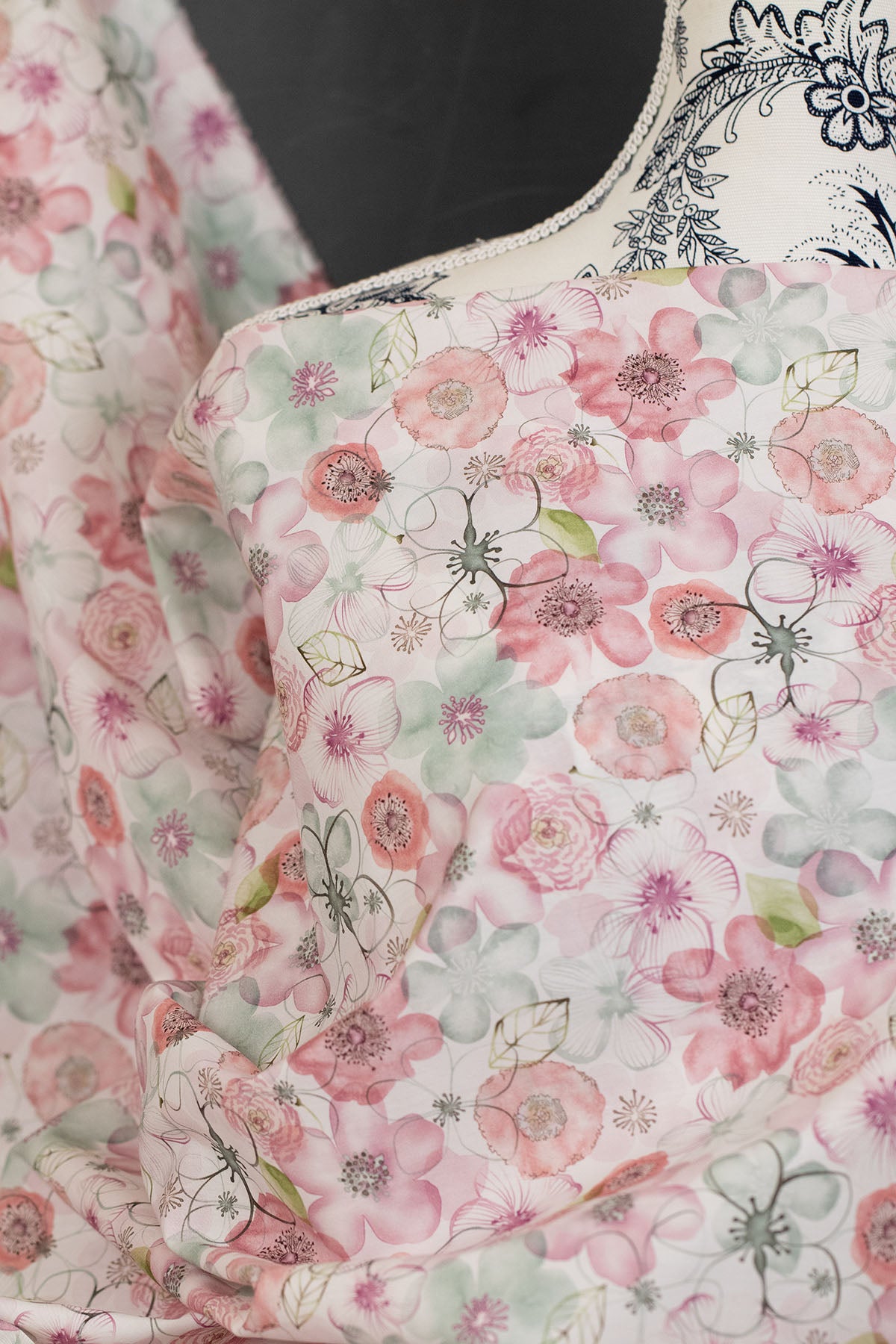 Floral Organic Poplin Pink