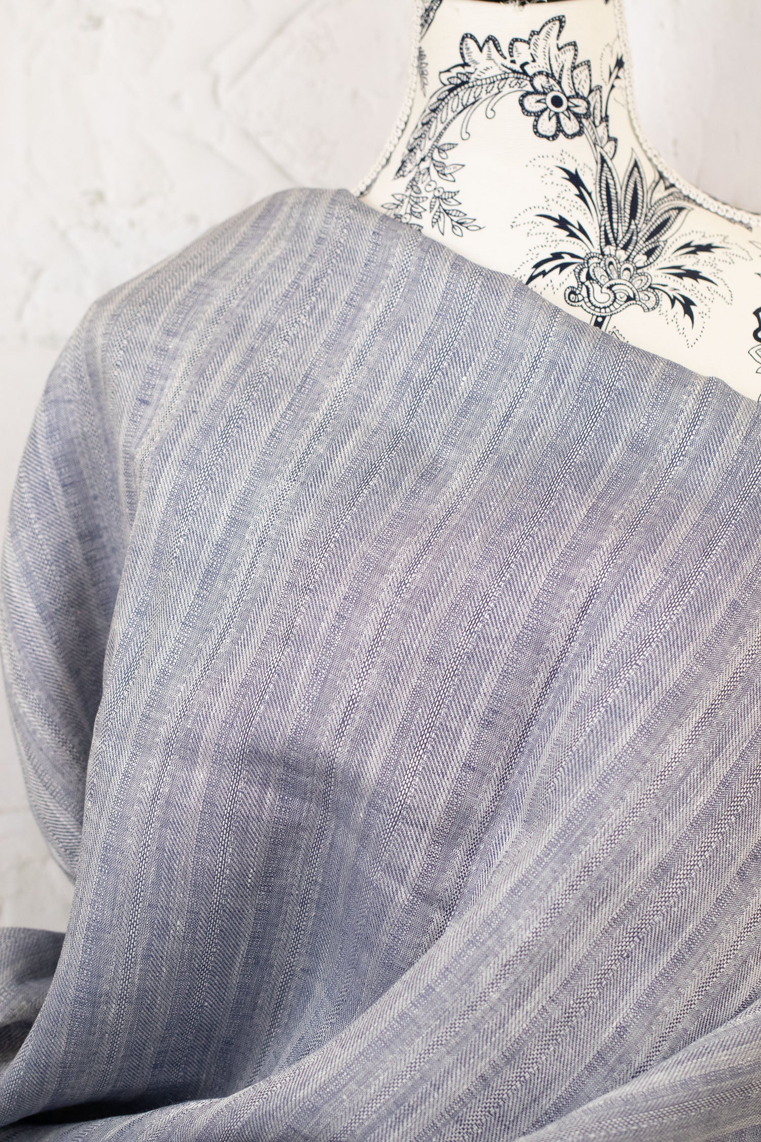 Lithuanian Yarn-Dyed Linen Stripe Blue