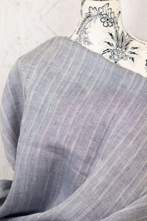 Lithuanian Yarn-Dyed Linen Stripe Blue