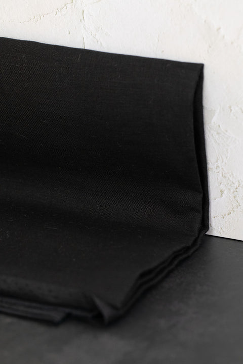 Lithuanian Plain-Dyed Linen Black