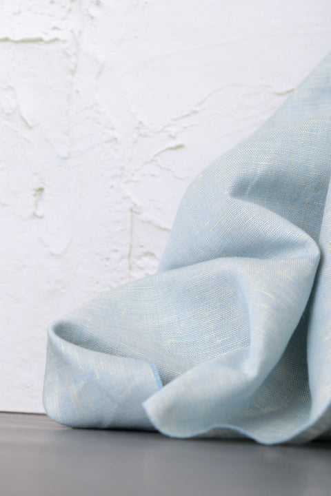 Lithuanian Yarn-Dyed Wide Linen/Cotton Blue