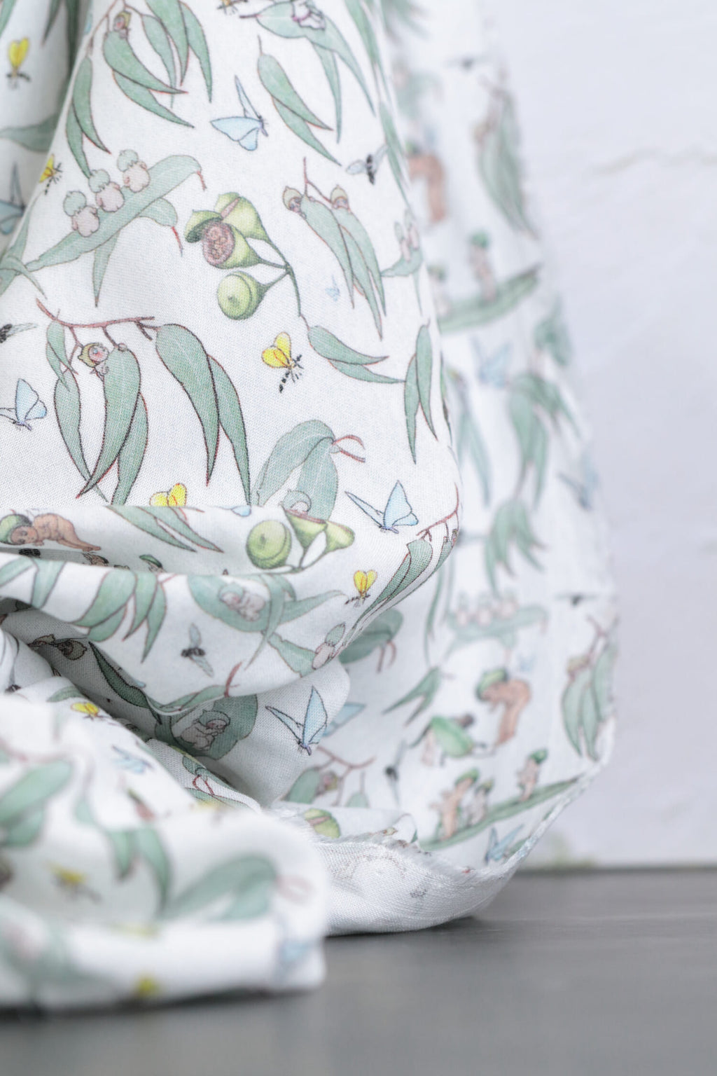 May Gibbs Garden Playtime Muslin White
