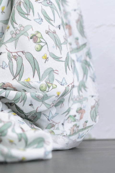 May Gibbs Garden Playtime Muslin White