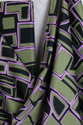 Cotton Satin Geometric Black