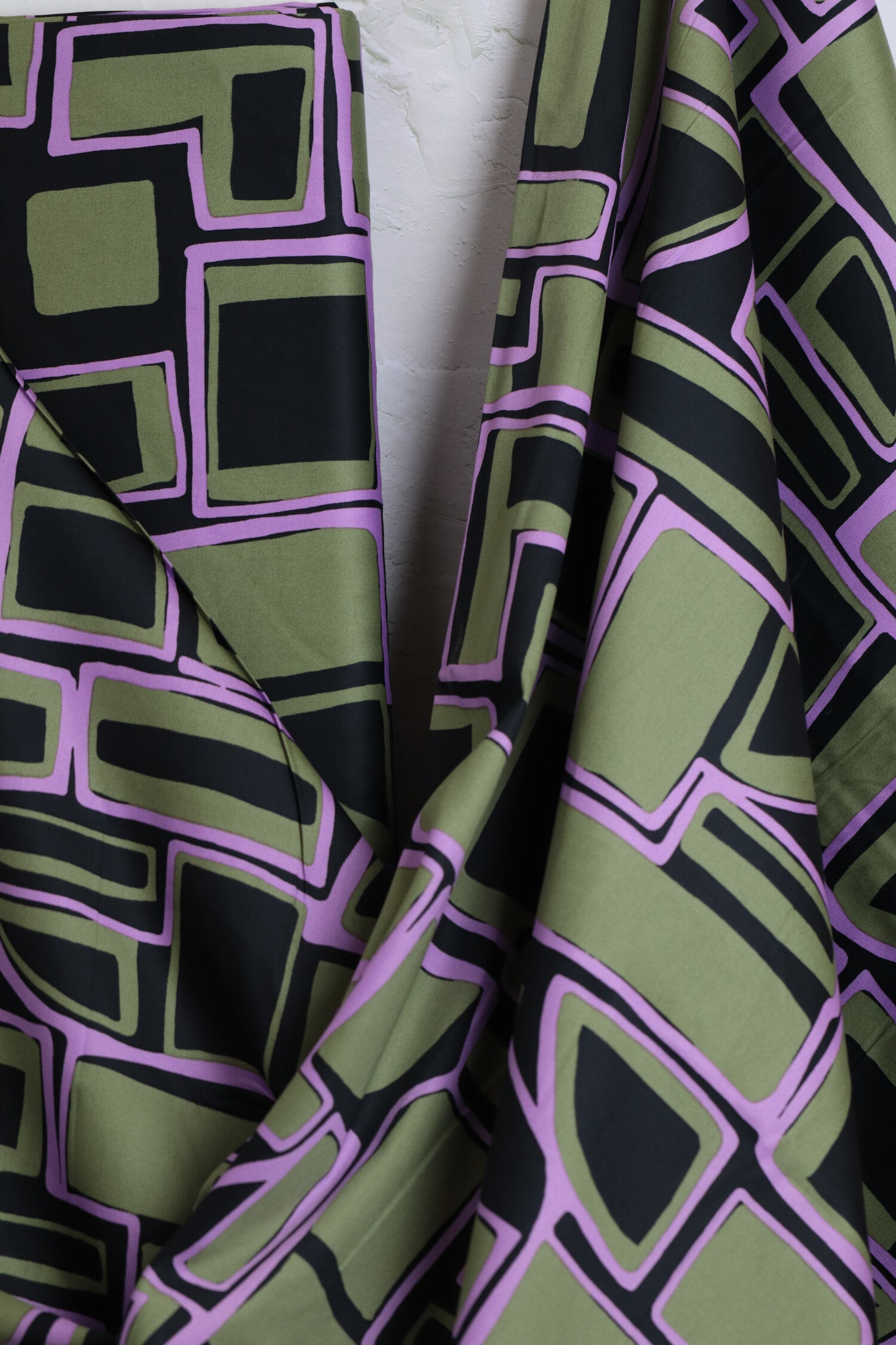 Cotton Satin Geometric Black