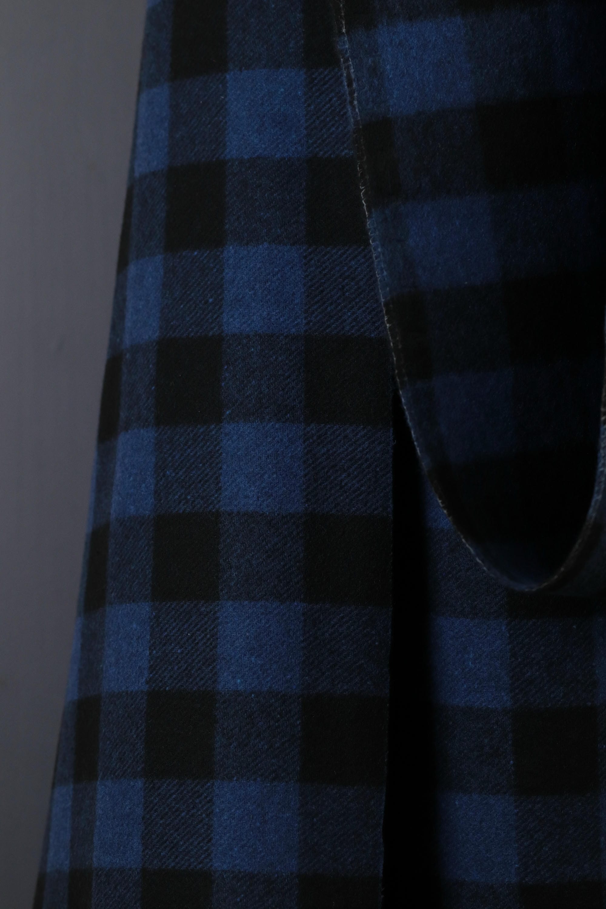 Brushed Wool Check Black/Blue