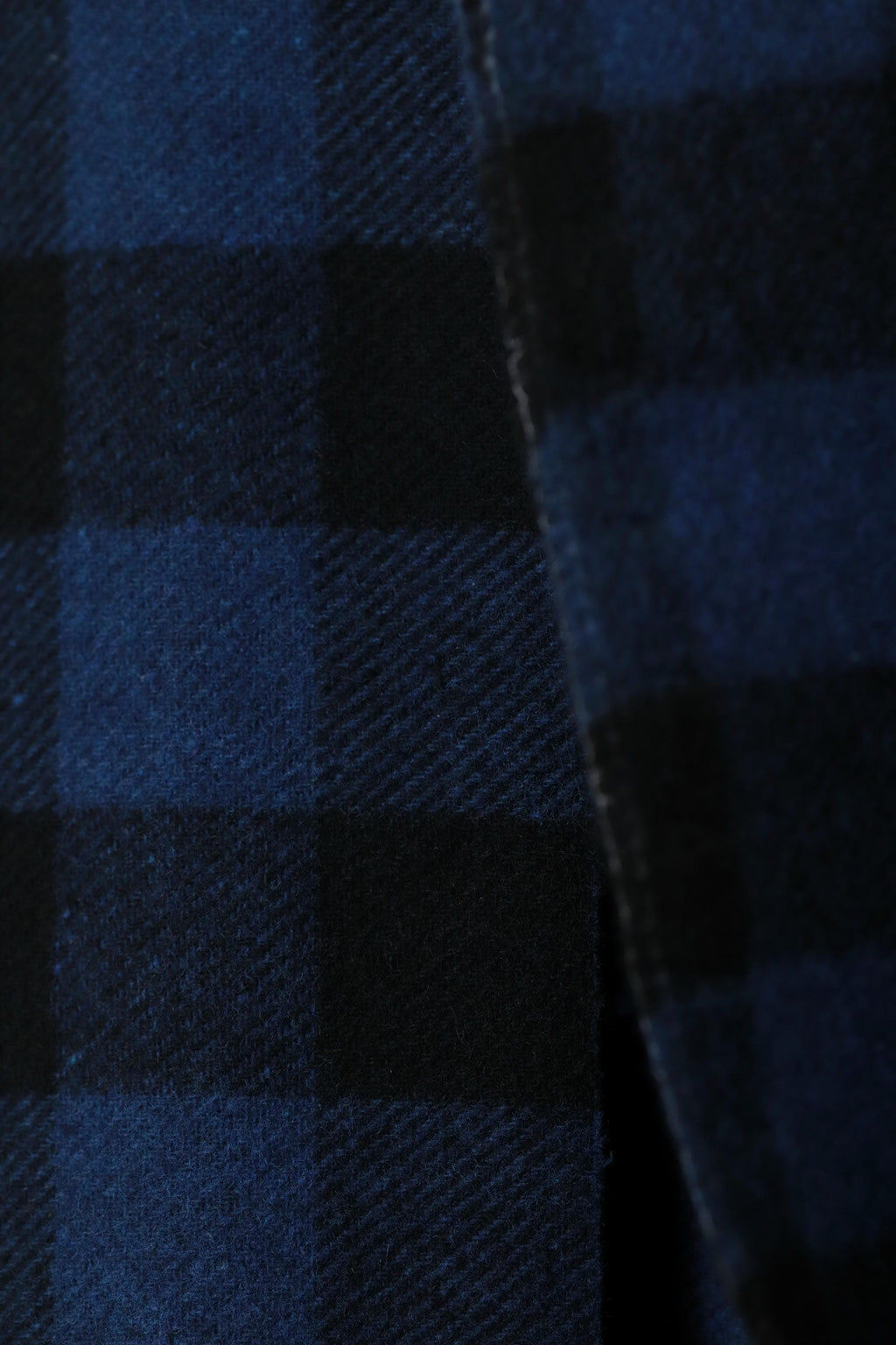 Brushed Wool Check Black/Blue