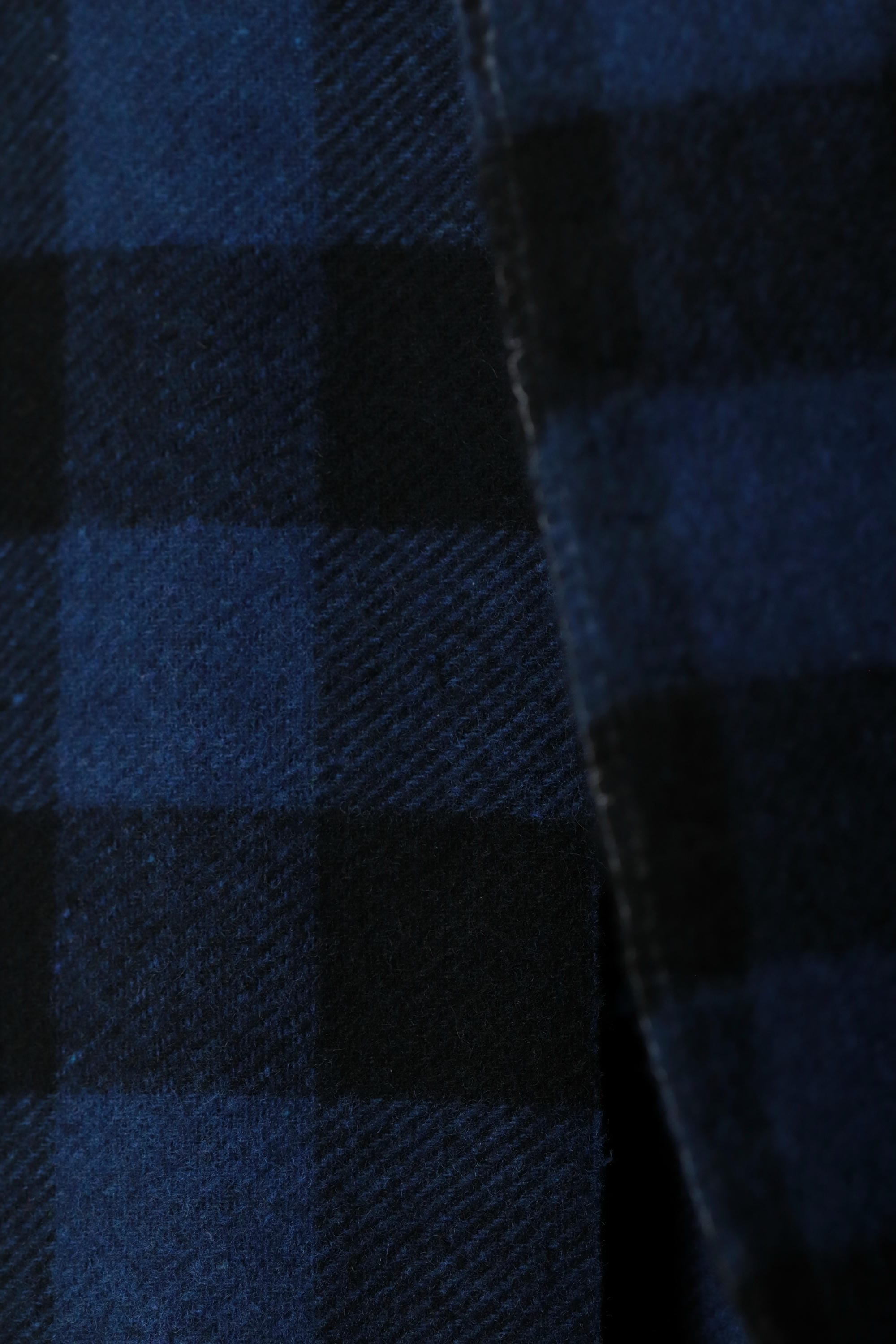 Brushed Wool Check Black/Blue