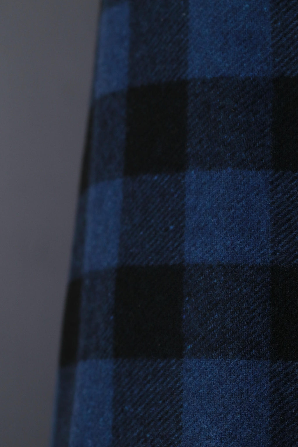 Brushed Wool Check Black/Blue
