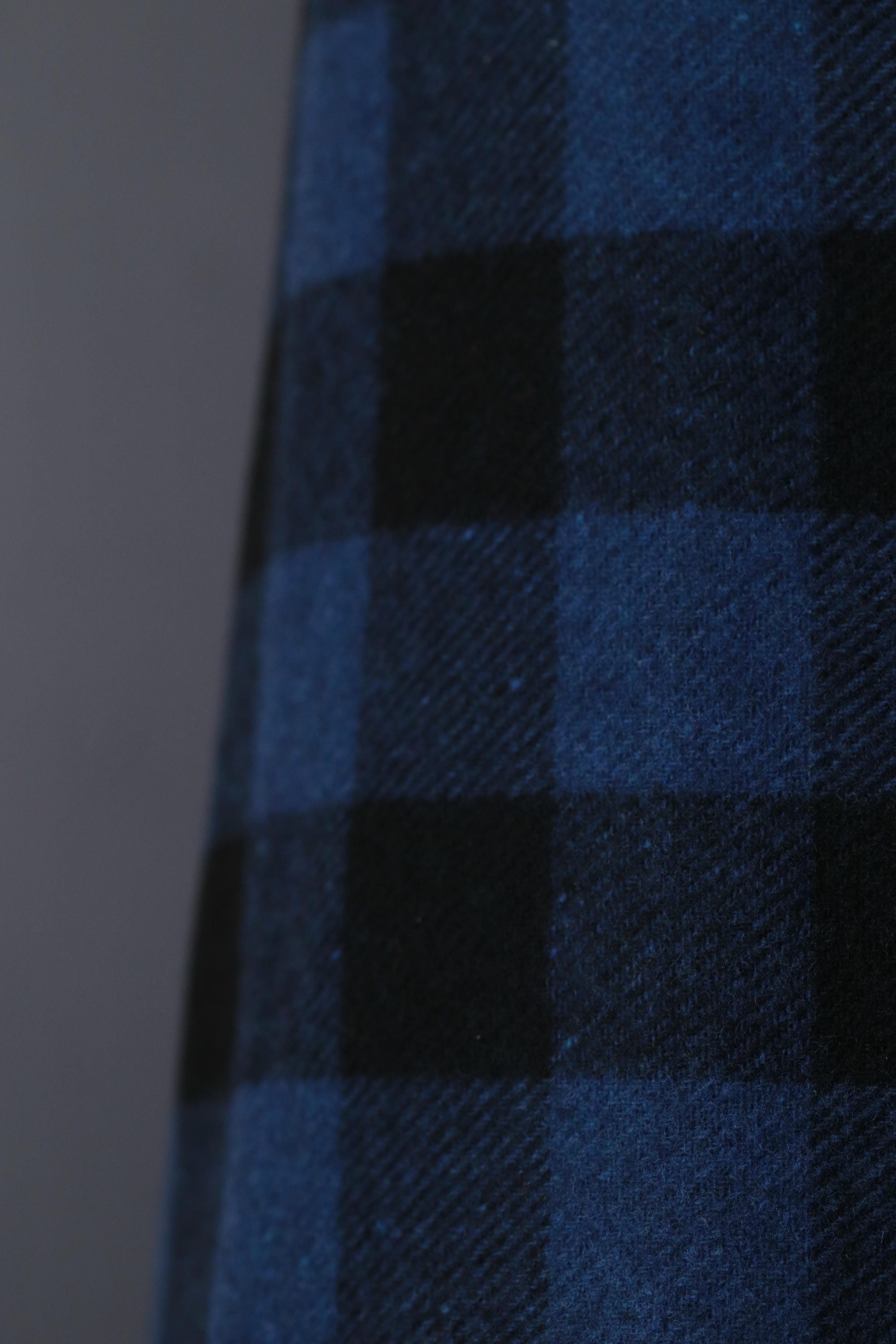 Brushed Wool Check Black/Blue